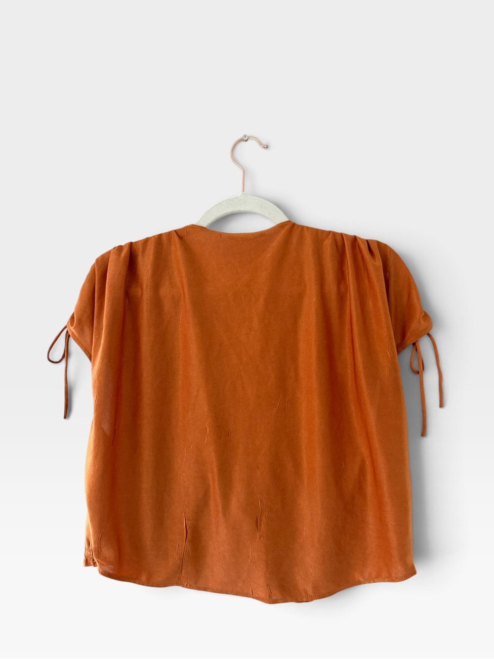Zara Tie-Front Wide-Leg Jumpsuit in Rust - Picture 8 of 11